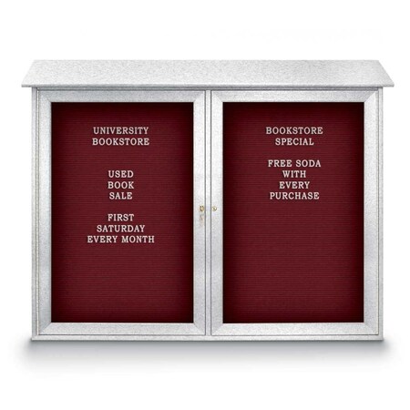 United Visual Products Indoor Enclosed Combo Board, 48"x36", Satin Frame/Blk Porc & Ultramarine UVCB4836-BLKPORC-ULTMAR